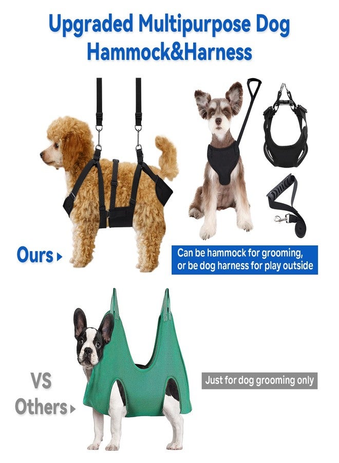 Mypin 2 in 1 Pet Grooming Hammock with No-Pull Harness, Disassembles into Leash, Adjustable Loop/Leash, Stainless Hooks, Small Size for Cat/Dog - Image 2
